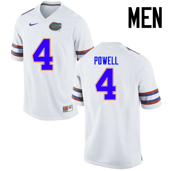 Men Florida Gators #4 Brandon Powell College Football Jerseys Sale-White - Click Image to Close
